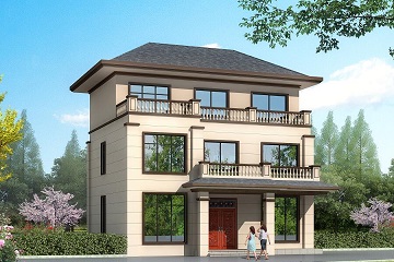 新中式三層自建別墅設(shè)計(jì)圖，占地116平方米，小戶型精品自建房屋