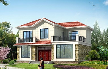 造價20萬小戶型精品二層自建房屋設計圖，占地148平方米，含全套完善施工圖紙