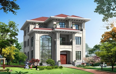 經(jīng)典三層歐式自建房屋設(shè)計(jì)圖，布局合理，美觀實(shí)用，軒鼎原創(chuàng)出品