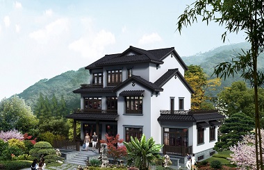 富有江南氣息的高端三層自建別墅設計圖，帶有地下室