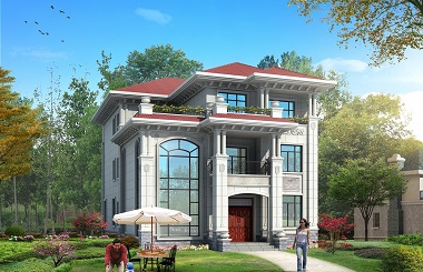 歐式三層自建別墅施工圖，軒鼎原創(chuàng)2019新款，現(xiàn)代感十足