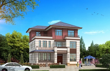精品中式三層自建別墅設(shè)計圖，復(fù)式客廳，造價30萬左右