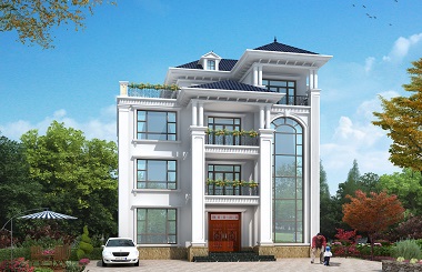 歐式四層自建別墅設計圖，一款非常大方的別墅設計