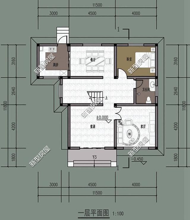 今天新型房屋為大家展示幾套帶堂屋的房屋設計圖紙，不同的人有不同的審美，不知道你會喜歡哪一套呢？