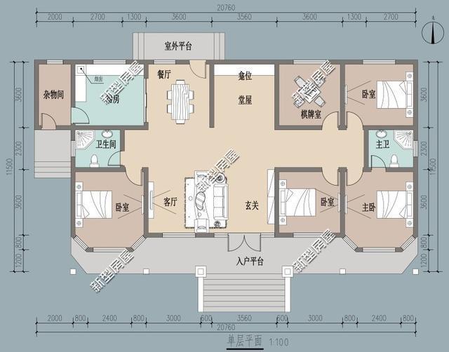今天新型房屋為大家展示幾套帶堂屋的房屋設計圖紙，不同的人有不同的審美，不知道你會喜歡哪一套呢？