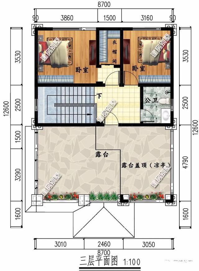 兩棟別墅面寬尺寸都不大，造價不高，但外形都很好，有時候宅基地小也并不是一個劣勢