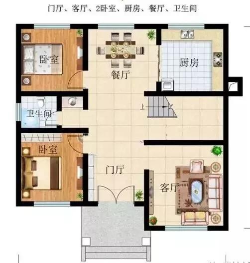 這款別墅根據(jù)農(nóng)村居住習(xí)慣設(shè)有堂屋神位，將品質(zhì)生活與傳統(tǒng)習(xí)俗相結(jié)合，適合廣大地區(qū)建造。