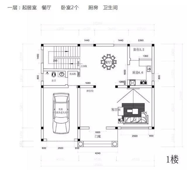 這款別墅根據(jù)農(nóng)村居住習(xí)慣設(shè)有堂屋神位，將品質(zhì)生活與傳統(tǒng)習(xí)俗相結(jié)合，適合廣大地區(qū)建造。