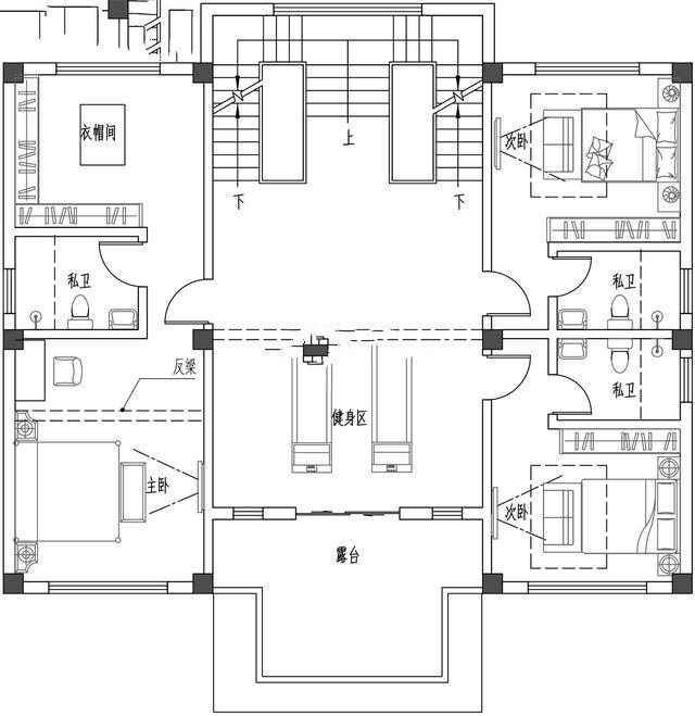 建筑為新中式風格，整體色調以簡潔的高級灰為主，與周邊環境相呼應,新中式別墅外觀更加寬敞，美麗的風景盡收眼底！