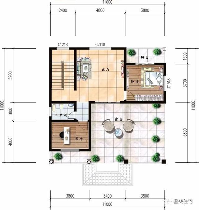兩棟建筑尺寸相同的別墅，1111米，從各個角度看都是簡歐洲風(fēng)格。有時候宅基地很大，但我不想建太大的別墅。主要原因是房子越大，成本越高!