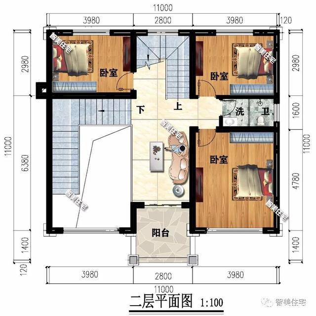 兩棟建筑尺寸相同的別墅，1111米，從各個角度看都是簡歐洲風(fēng)格。有時候宅基地很大，但我不想建太大的別墅。主要原因是房子越大，成本越高!