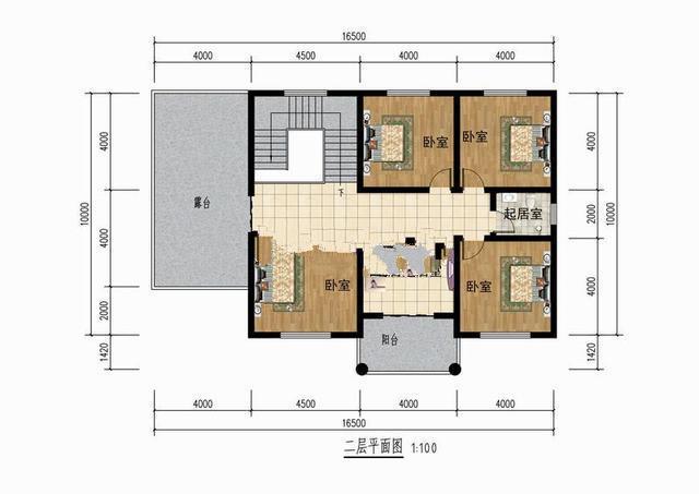 農村二層住宅建筑的設計圖，有一個大的下拉窗口設計，當美麗的住宅在家鄉建成時，沒有什么可擔心的。