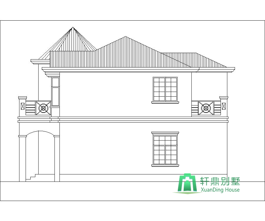 農村自建二層帶車庫的別墅