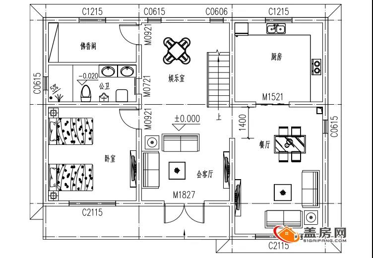 農村二樓半建造住宅設計圖