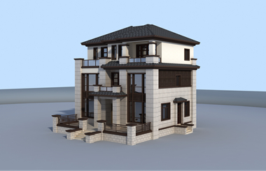 12.85*15.25三層新中式自建房設計圖，沉穩大氣